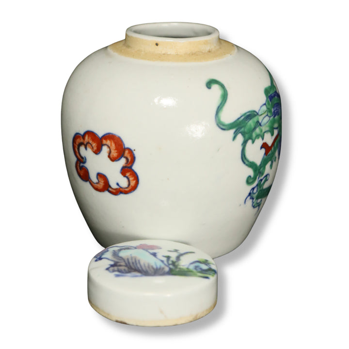 [BUNJANG] Qing Dynasty Two-Color Dragon Jar / 청대 투채 운룡문 유개호 [중국도자기]