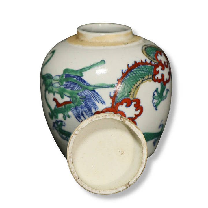 [BUNJANG] Qing Dynasty Two-Color Dragon Jar / 청대 투채 운룡문 유개호 [중국도자기]