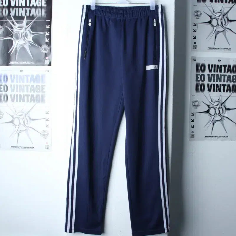 [BUNJANG] Adidas Training Pants Navy / (M-L) 아디다스 트레이닝복 바지 작은오염 네이비 삼선-254D