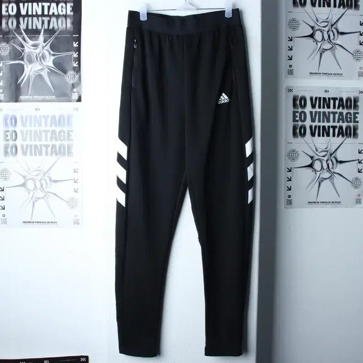 [SOLD OUT] W(S-M) 아디다스 트레이닝복 바지 기능성 블랙 올드스쿨-254E