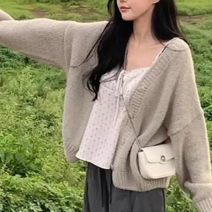 [BUNJANG] Alpaca Cardigan - Light Khaki/Pink / 알파카 가디건-연카키.연분홍 2가지 색상있음