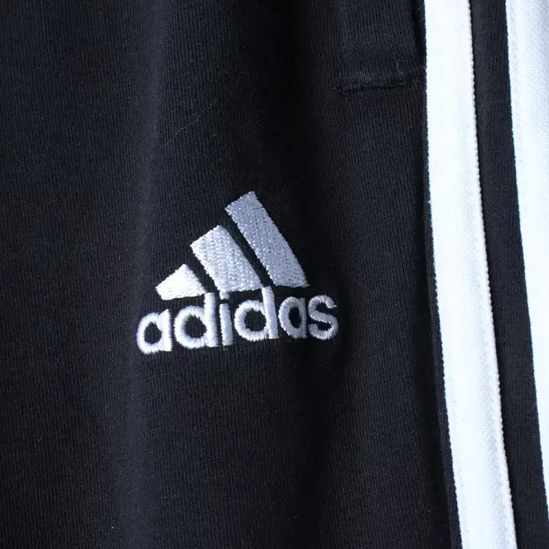 [BUNJANG] Adidas Training Pants Black Three-Stripe Jogger / W(XS) 아디다스 트레이닝복 바지 블랙 삼선 조거 밴딩 면-2551