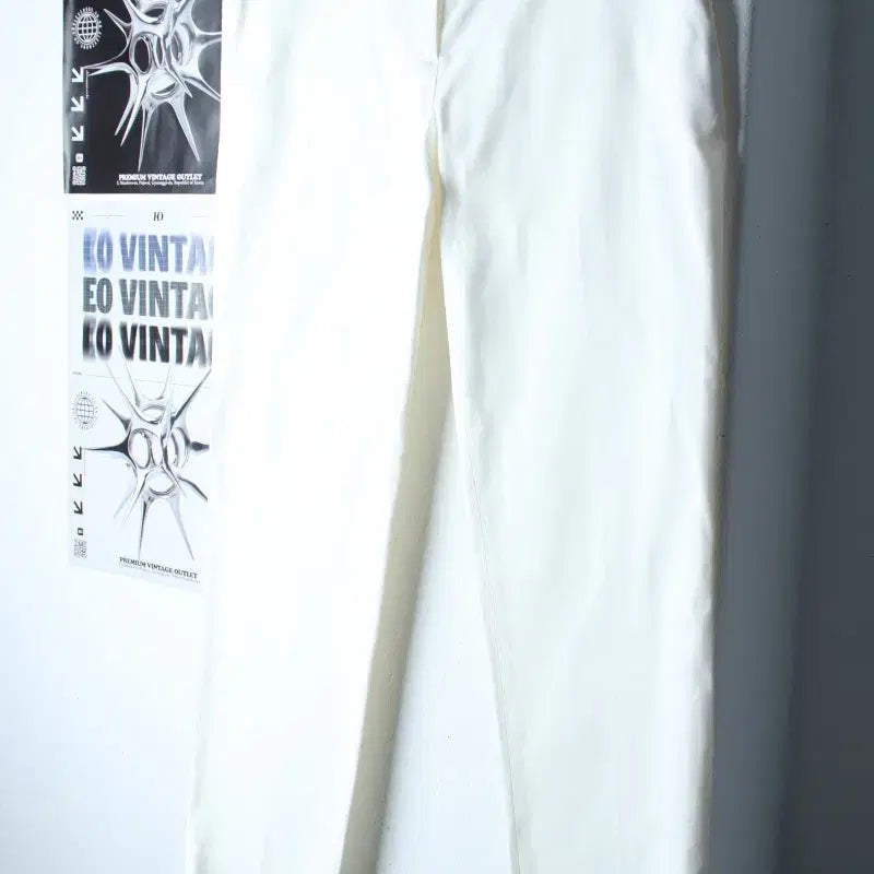 [BUNJANG] W(L) Duel Slacks Lightweight Pants White / W(L) 듀엘 슬랙스 경량 바지 화이트 무지 일자핏-2561