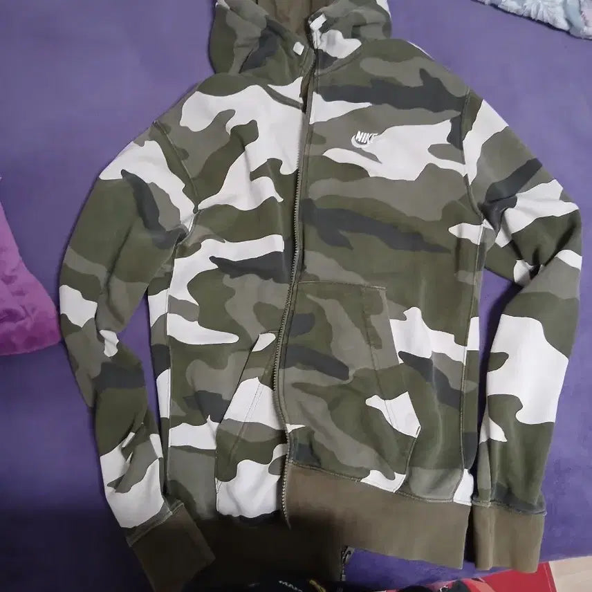 [BUNJANG] Nike Pullover Camo Zip-Up Jacket / 나이키 풀오버 카모 집업