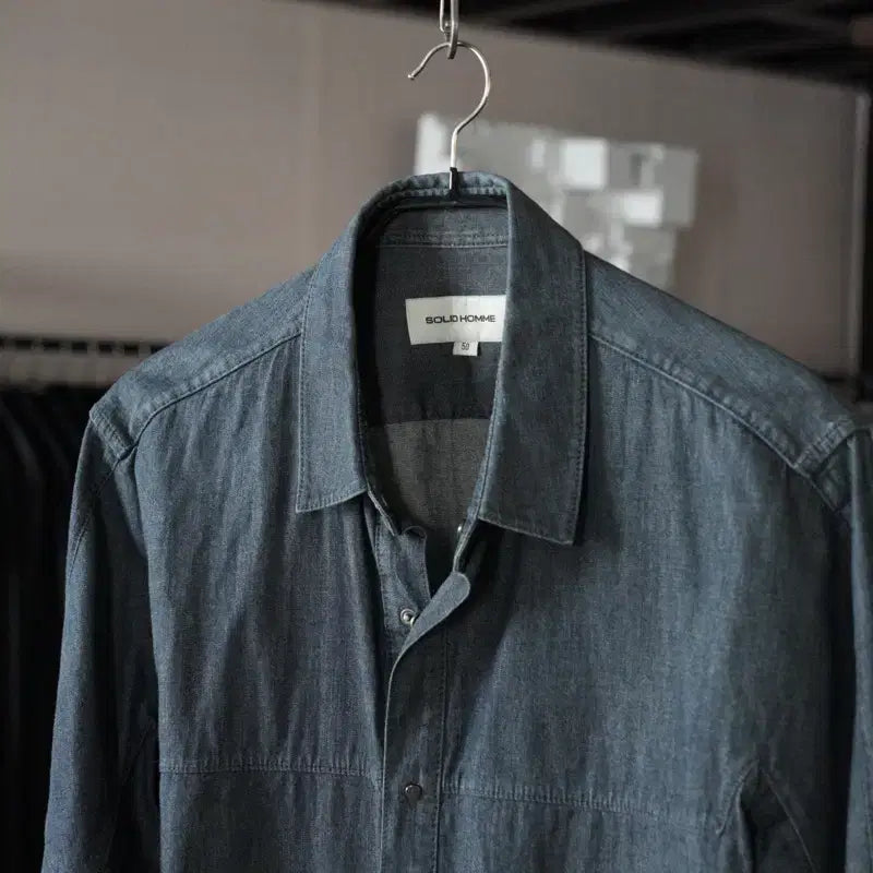 [BUNJANG] Solid Homme Denim Shirt Jacket / 솔리드옴므/ 데님 셔츠 자켓, 50(105)