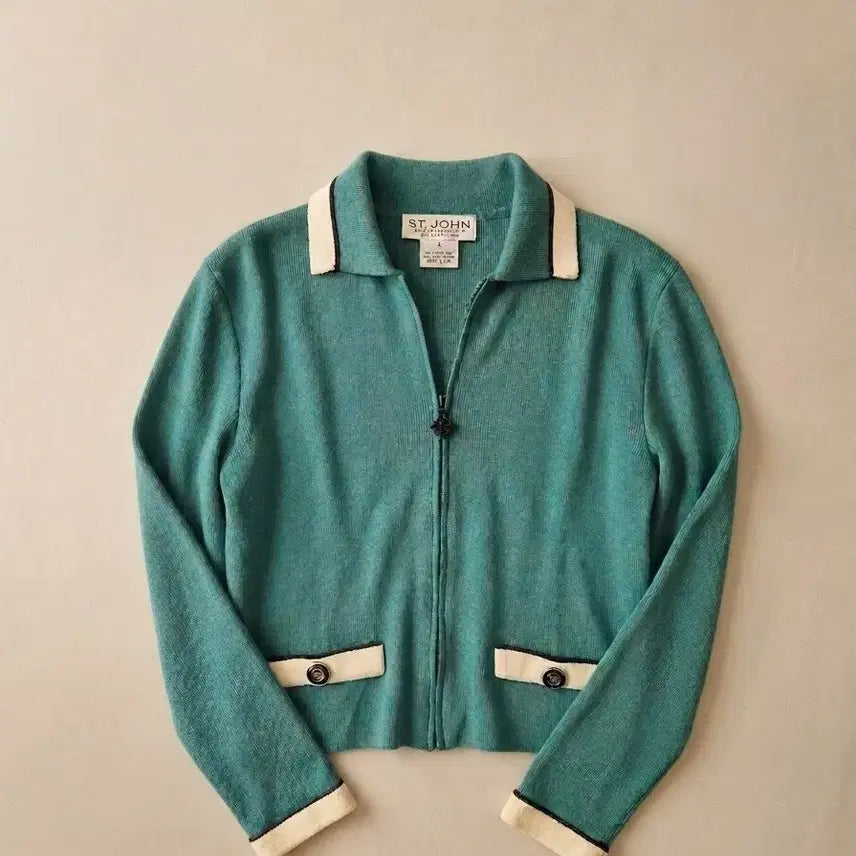 [BUNJANG] St. John Collection Zip Knit Jacket / [정품] 센존(St. John) 컬렉션 지퍼 니트 자켓 (사이즈 4)