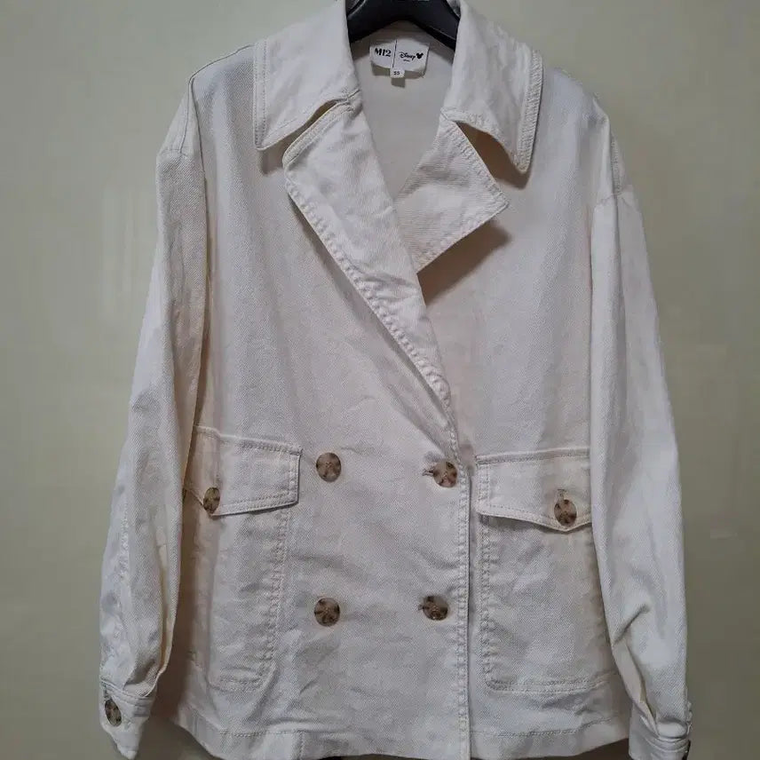 [BUNJANG] M12 x Disney Double Button Ivory Jacket / M12 디즈니 아이보리 더블 버튼 자켓 55  66   약간 A라인