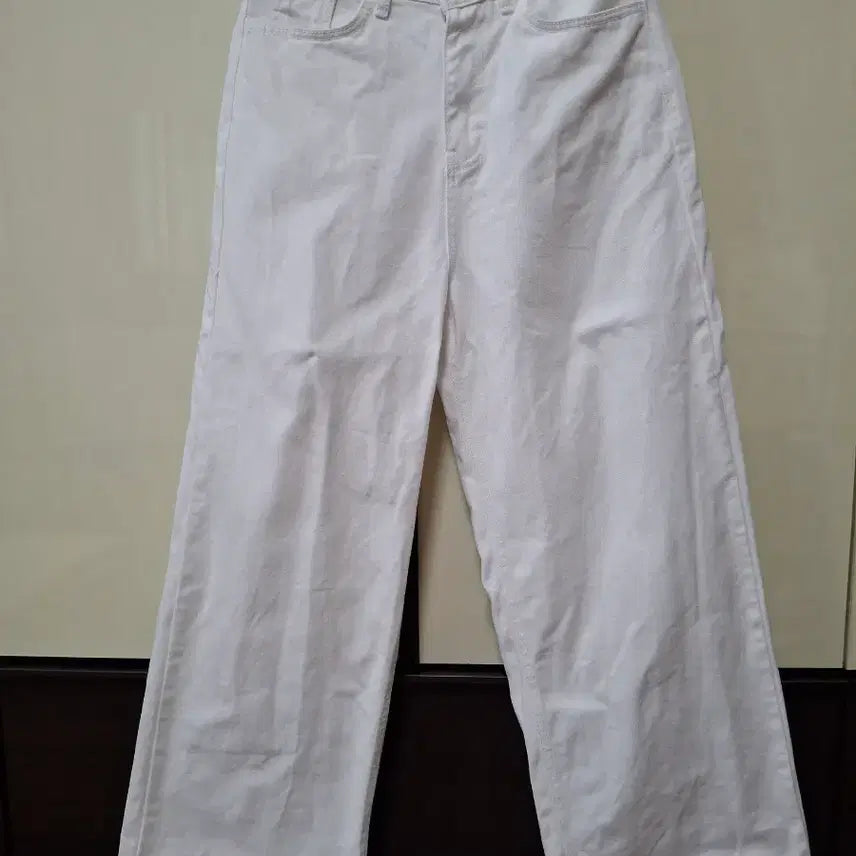 [BUNJANG] Bellide White Wide Pants (M) / Bellide 화이트 와이드 팬츠 (M)   허리70cm