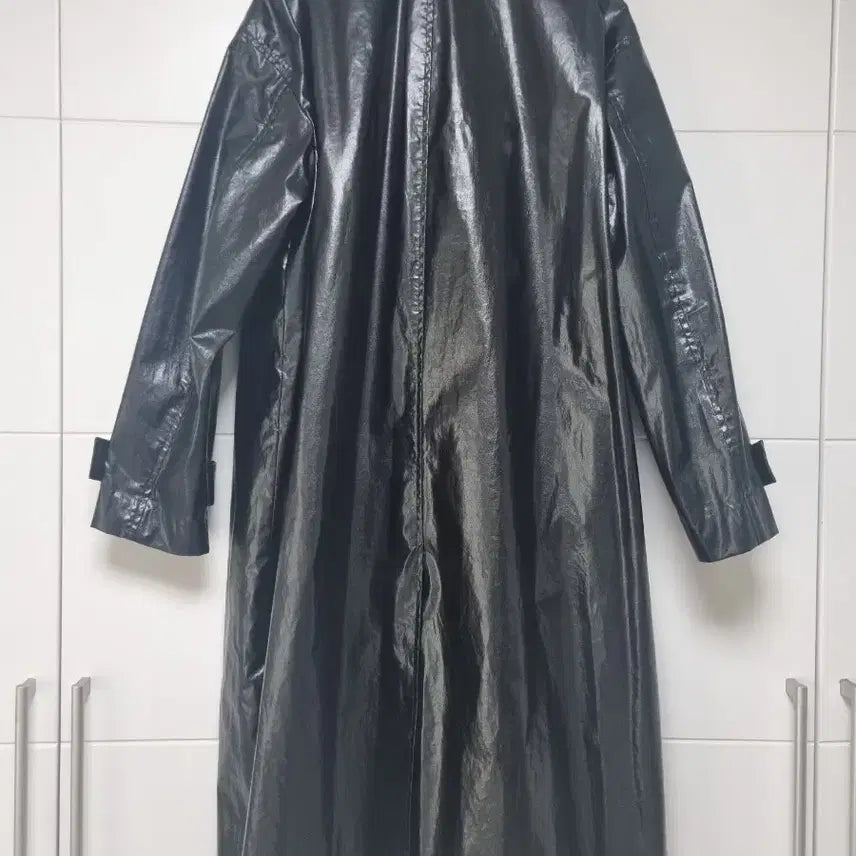 [BUNJANG] System Leather Long Jacket / 한섬 시스템 레더 롱 자켓