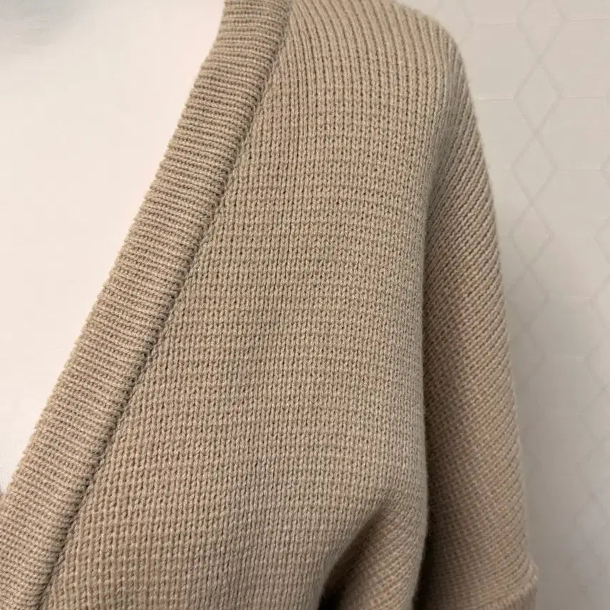 [BUNJANG] Beige Wrap Cardigan / (미착용) 베이지 랩가디건