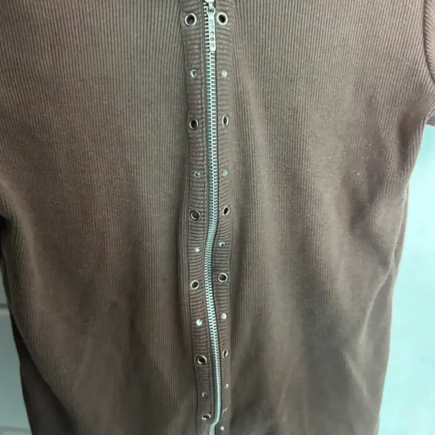 [BUNJANG] W2K Vintage Zip-up Knit Top / 빈티지 반팔 니트 와투케 집업 갸루 펑크 데스라이즈