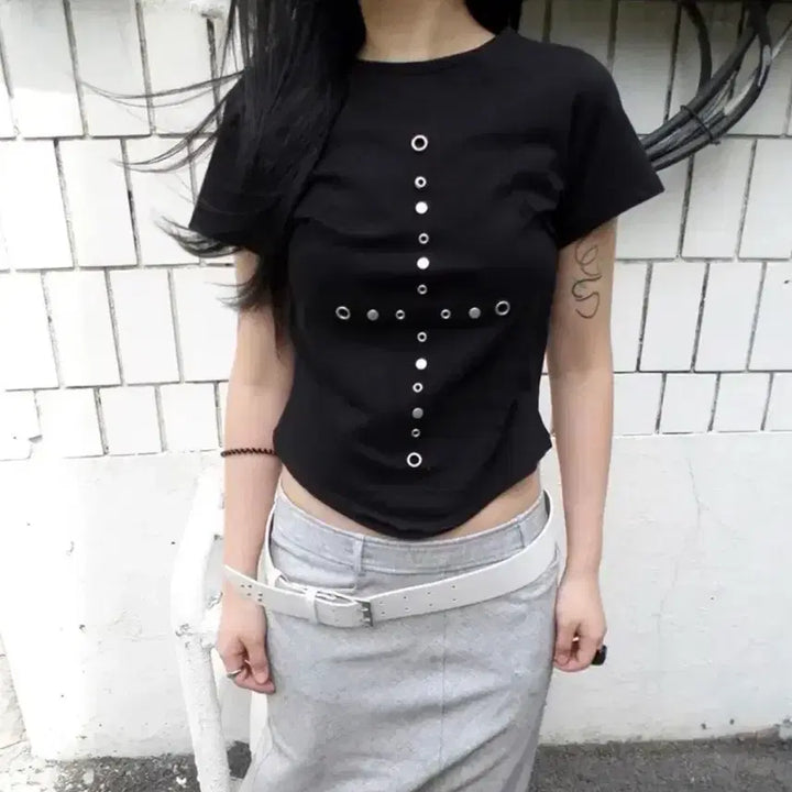 [BUNJANG] 0104 Patch Rivet T-Shirt / 0104 공일공사 PATCH RIVET T-SHIRT 새상품
