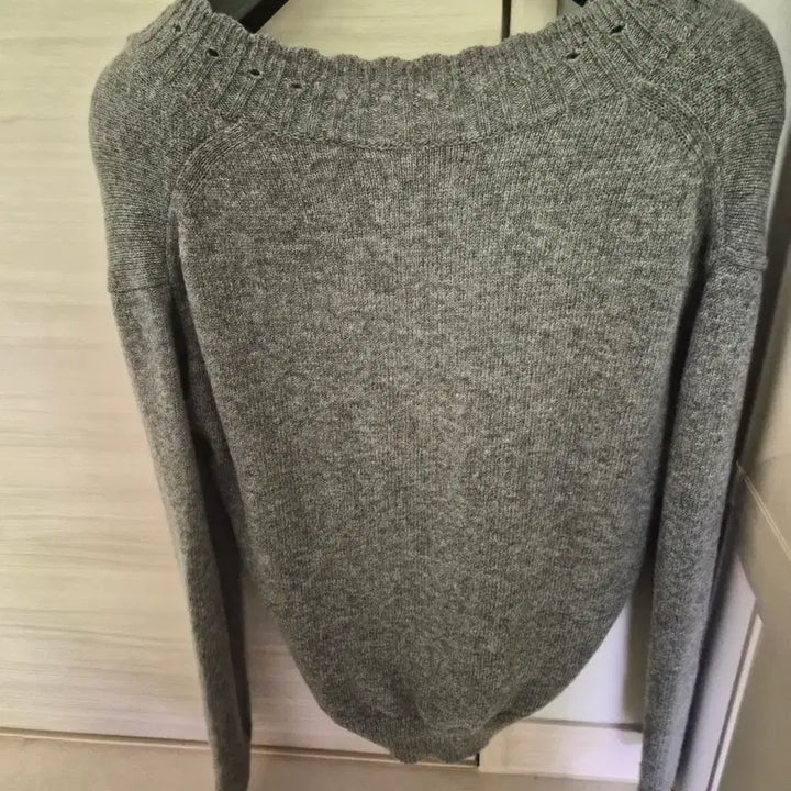 [BUNJANG] V-Neck Knit Pullover - Grey / 브이넥 니트 풀오버 그레이