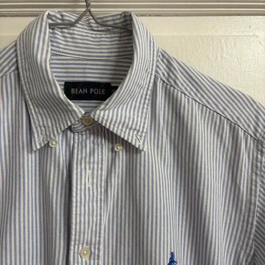 [BUNJANG] Beanpole Striped Short Sleeve Shirt / 빈폴 스트라이프 셔츠 남방