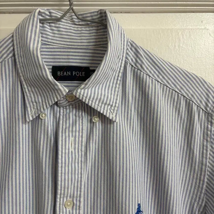 [BUNJANG] Beanpole Striped Short Sleeve Shirt / 빈폴 스트라이프 셔츠 남방