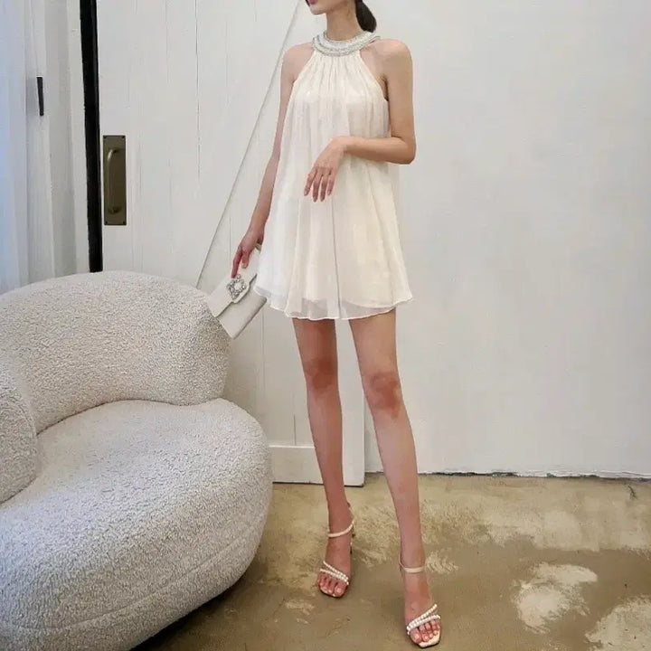 [SOLD OUT] 수입의류 쉬폰큐빅원피스 제이지 애셔