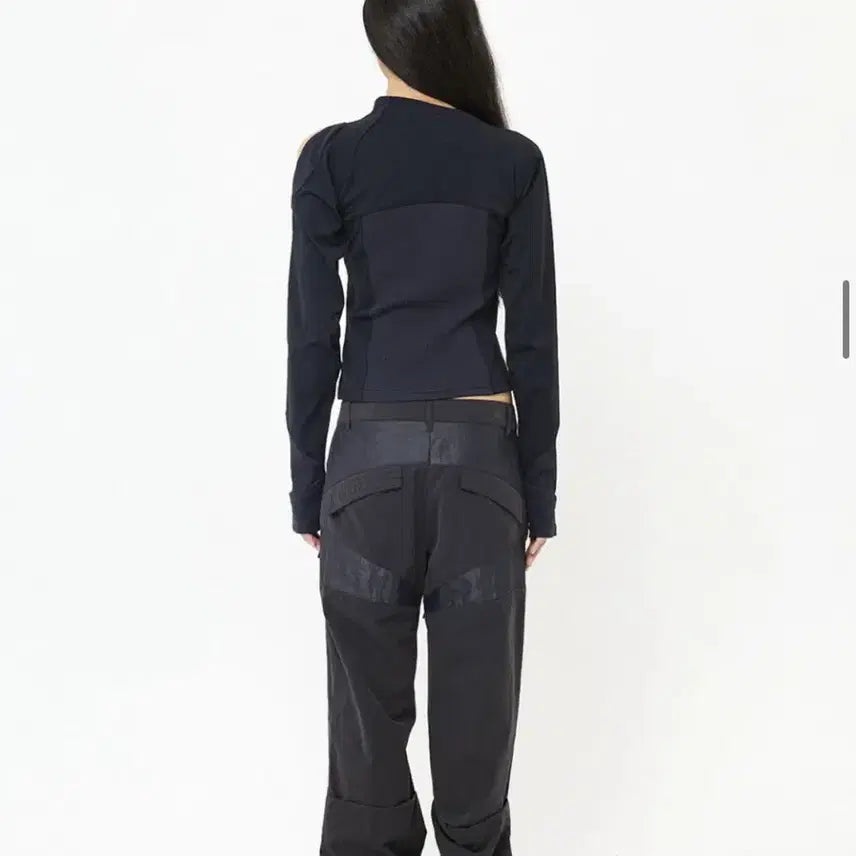 [SOLD OUT] 웻태그 FRONT TUCK RIB PANEL TOP CHARCOAL