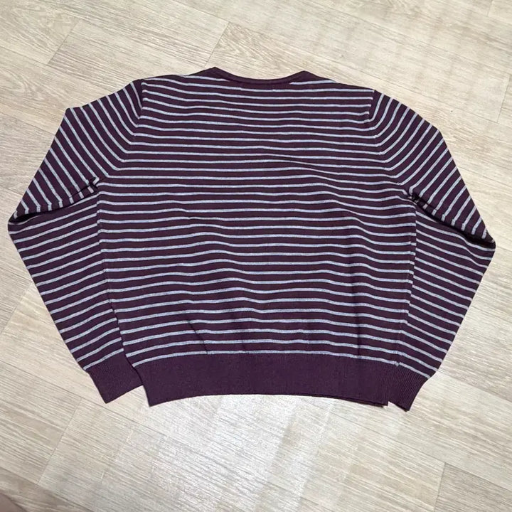 [BUNJANG] Edmore Weasley V-Neck Striped Knit Sweater / 새상품)에드모어 위즐리 브이넥 스트라이프 니트 버건디 그레이 free