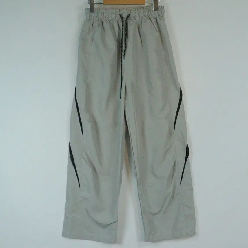 [BUNJANG] Gray Woven Wide Leg Pants / 흐린 그레이 우븐 팬츠 FREE 밴딩 와이드 바지 데일리
