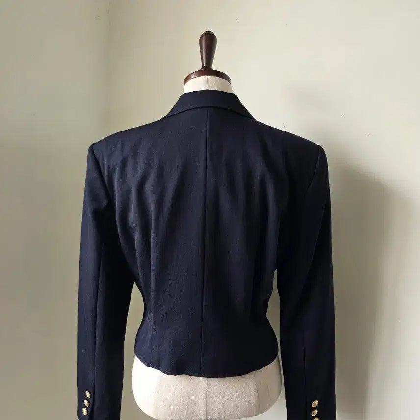 [BUNJANG] Navy Tailored Gold Button Double Jacket / 네이비 테일러드 카라 금장 더블 자켓
