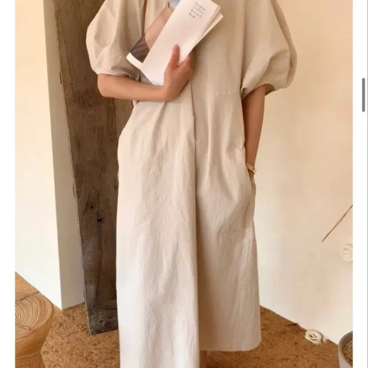 [BUNJANG] Volume Sleeve Midi Dress / ( 키큰분)55-88사이즈 볼륨소매 바스락 롱원피스