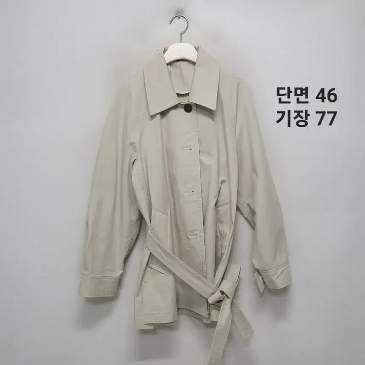[BUNJANG] Guho Plus Beige Belted Short Trench Coat / 구호플러스 베이지 벨트 숏 트렌치 코트