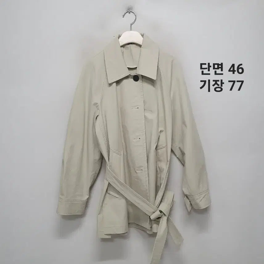[BUNJANG] Guho Plus Beige Belted Short Trench Coat / 구호플러스 베이지 벨트 숏 트렌치 코트
