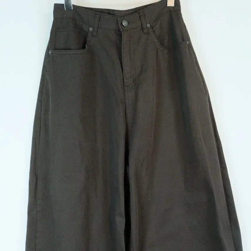 [SOLD OUT] 브라운 와이드 팬츠 M 하이웨스트 롱 슬랙스