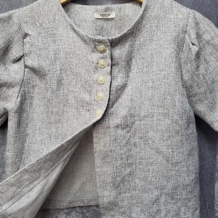[BUNJANG] SUPERSTAR Gray Puff Jacket / SUPERSTAR 그레이 퍼프 자켓
