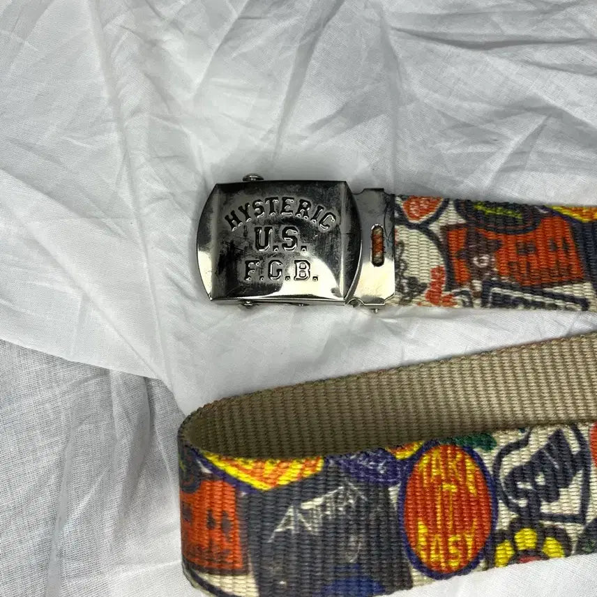 [BUNJANG] Hysteric Glamour Graphic Web Belt / 히스테릭 글래머 그래픽 웹 벨트