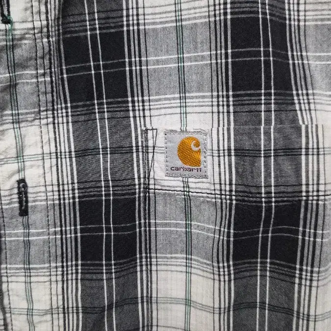 [SOLD OUT] xl) 칼하트 블랙 화이트 체크 반팔 셔츠