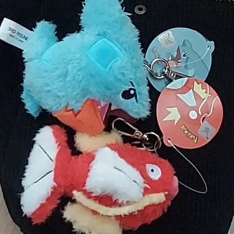 [BUNJANG] Pokemon Magikarp &amp; Gible Flat Keyring Bundle Set / 포캣몬스터 잉어킹, 딥상어동 키링세트