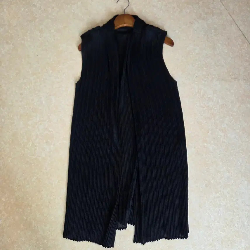 [SOLD OUT] 블랙 시스루 롱 조끼 베스트