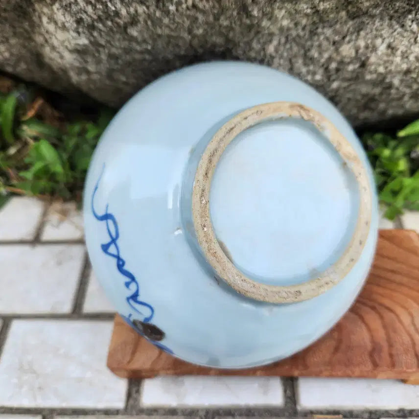 [BUNJANG] Celadon Porcelain Grape Motif Bead Jar / 청화백자 철화(진사) 포도문 주판알단지