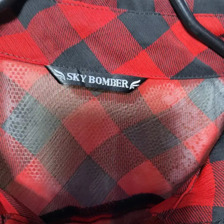 [BUNJANG] SKY BOMB Red Black Check Balloon Blouse / 스카이 봄버SKY BOMB 레드 블랙 체크 벌룬 블라우스