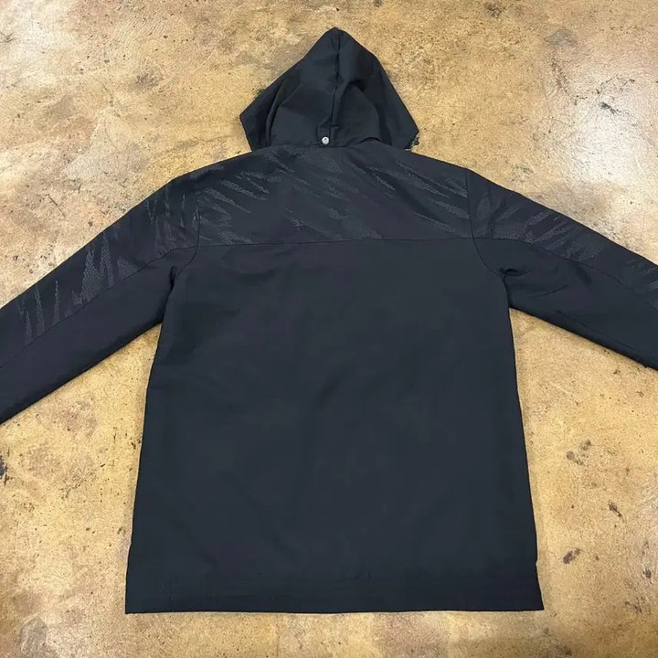 [BUNJANG] Adidas Black Hooded Windbreaker Jacket / [정품/105] 아디다스 블랙 후드 바람막이 자켓