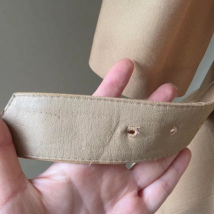 [BUNJANG] Leilian Beige Gold Button Belt Dress / Leilian 베이지 금장 더블 버튼 벨트 원피스