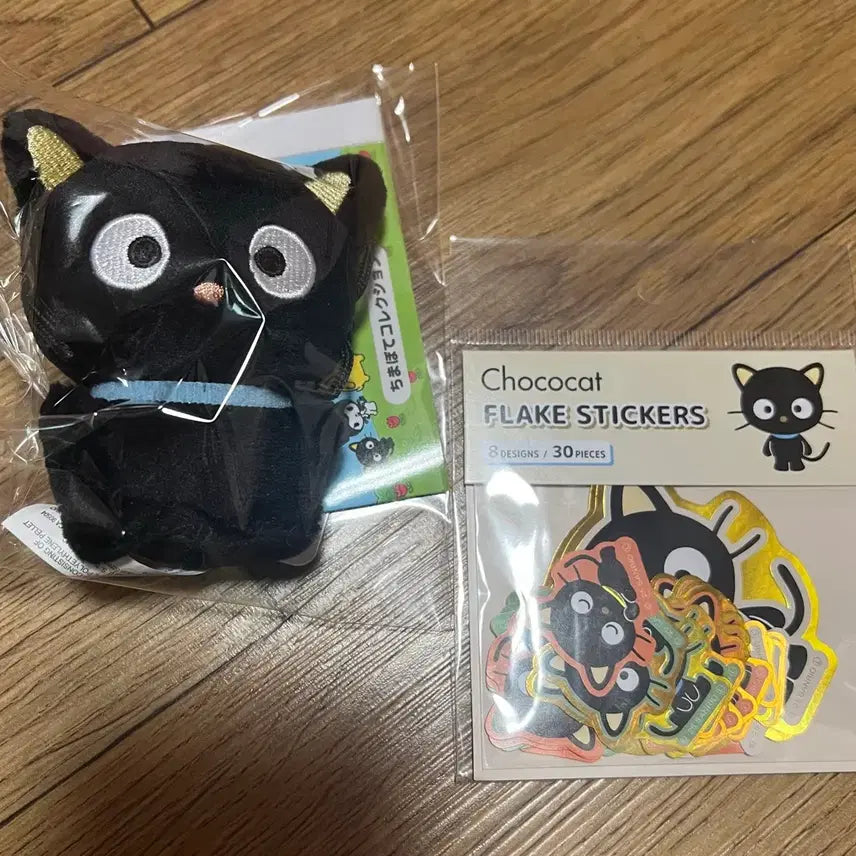 [BUNJANG] Chococat Doll and Sticker Set / 초코캣 인형 스티커(새상품)