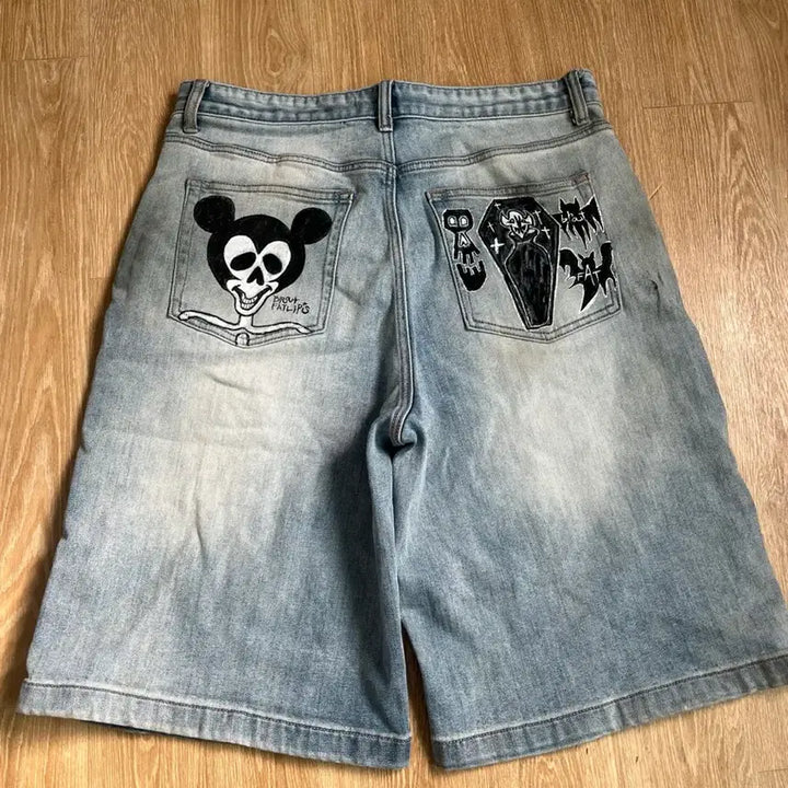 [BUNJANG] Brat Hand-Painted Shorts / Brat fat lips 핸드페인팅 쇼츠