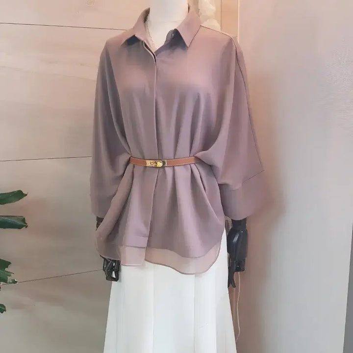 [BUNJANG] Silk Touch Batwing Blouse / 고급 끝판왕 실크터치 가오리핏 블라우스 새상품 55 77