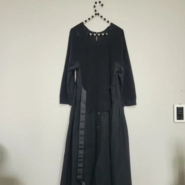 [BUNJANG] Black Layered Long Dress / 블랙 레이어드 스타일 롱 원피스