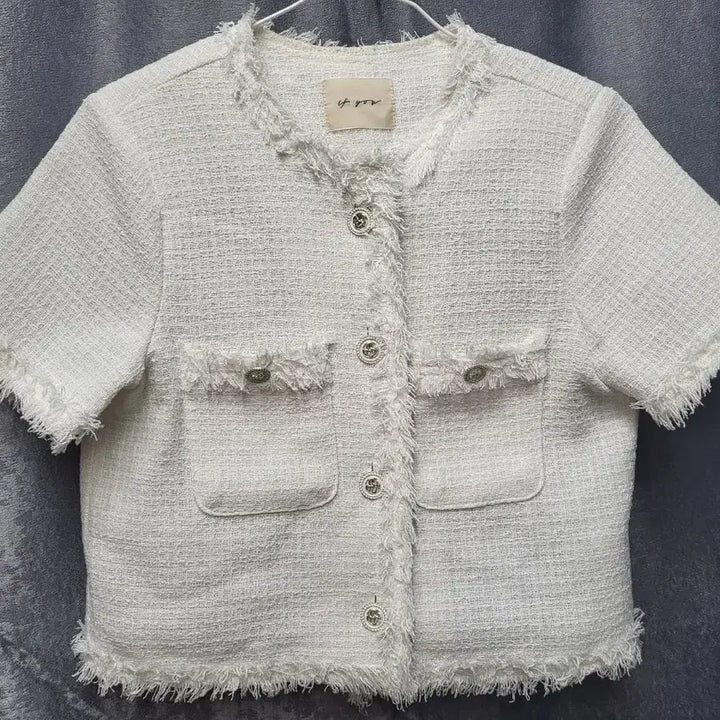 [BUNJANG] If You Tweed Cropped Short-Sleeve Jacket / If you 트위드 반팔 자켓 - 화이트/크롭