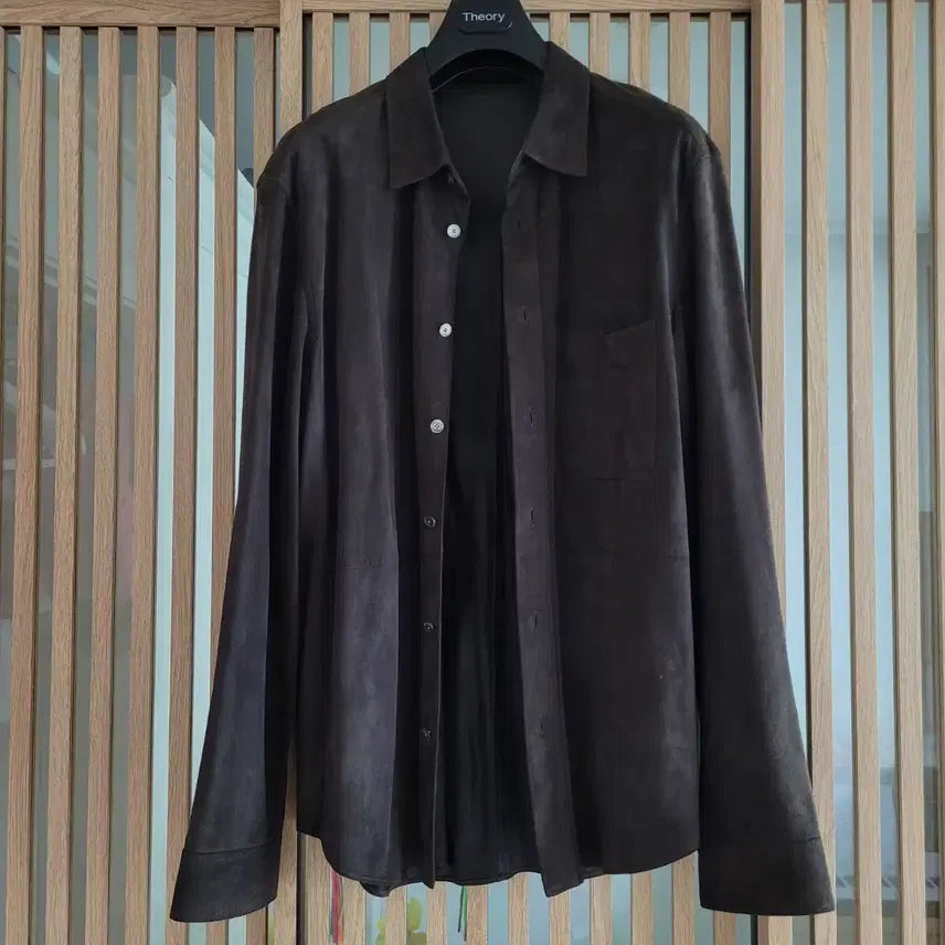 [BUNJANG] Theory Leather Suede Shirt Jacket L / Theory 띠어리 양가죽 스웨이드 셔츠 자켓 L