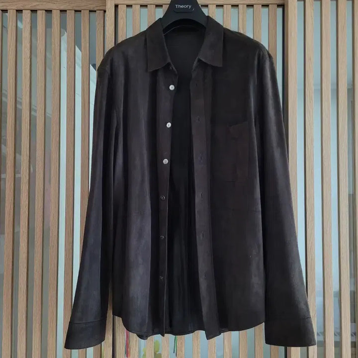 [BUNJANG] Theory Leather Suede Shirt Jacket L / Theory 띠어리 양가죽 스웨이드 셔츠 자켓 L