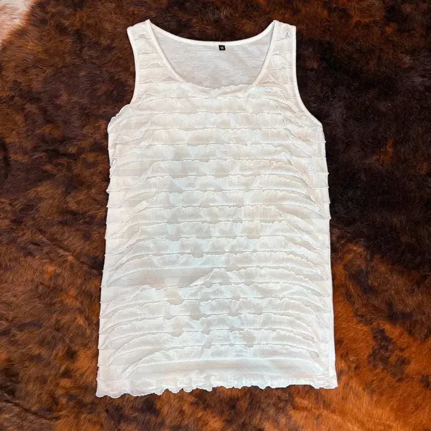 [BUNJANG] Vintage Frill Sleeveless Top / 일본 빈티지 프릴 슬리브리스