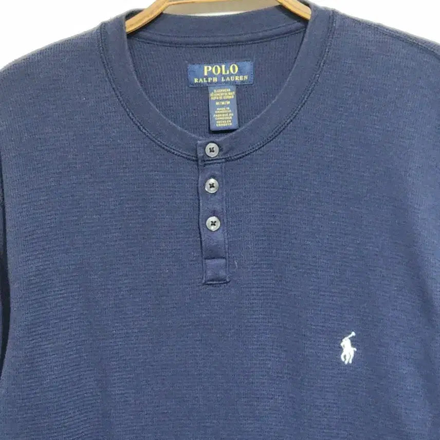 [SOLD OUT] (M) 랄프로렌 폴로 헨리넥 티셔츠 네이비 긴팔티
