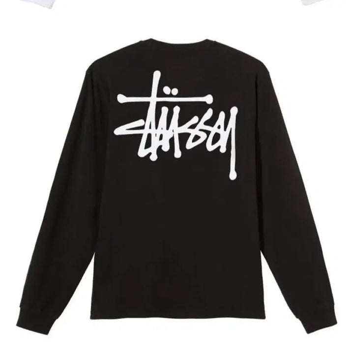 [BUNJANG] Stussy Long Sleeve T-Shirt (Black/White) / 무배 정품 새상품 스투시 롱슬리브 긴팔 티셔츠 블랙/화이트