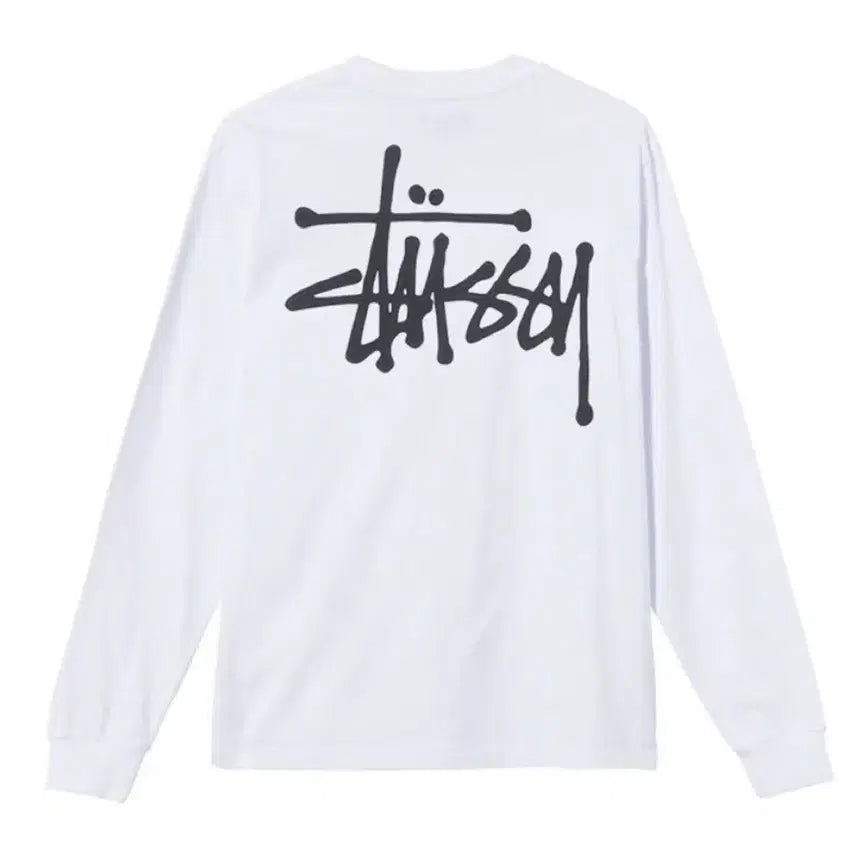 [BUNJANG] Stussy Long Sleeve T-Shirt (Black/White) / 무배 정품 새상품 스투시 롱슬리브 긴팔 티셔츠 블랙/화이트