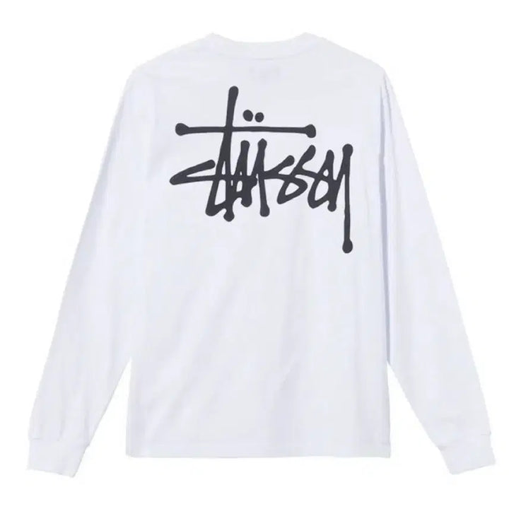 [BUNJANG] Stussy Long Sleeve T-Shirt (Black/White) / 무배 정품 새상품 스투시 롱슬리브 긴팔 티셔츠 블랙/화이트