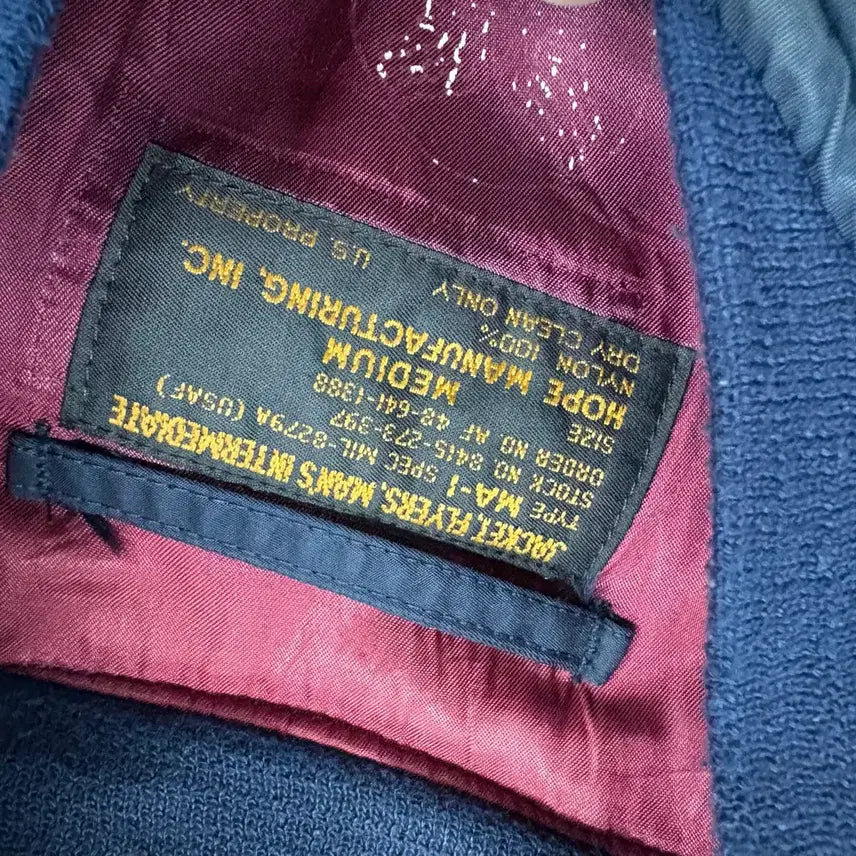 [BUNJANG] Hope mfg MA-1 Bomber Jacket / (95)Usa made Hope mfg ma-1